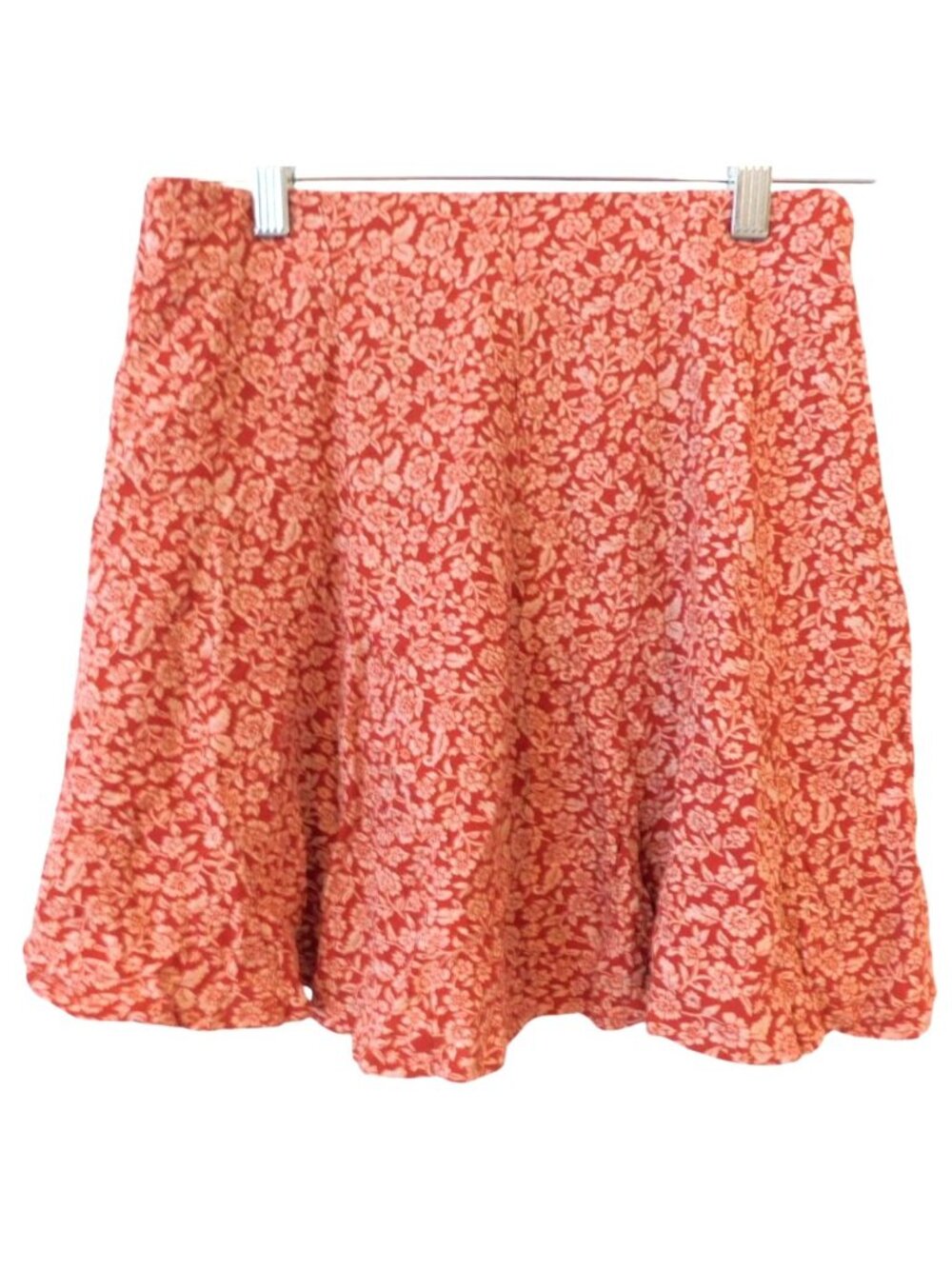 American Eagle S Small Floral Print Red Mini Skirt Lined Coquette Cottage